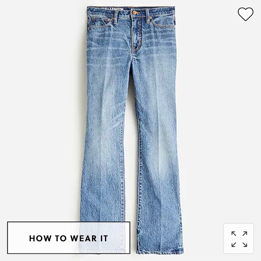 J Crew full length demi boot jean in magnolia wash